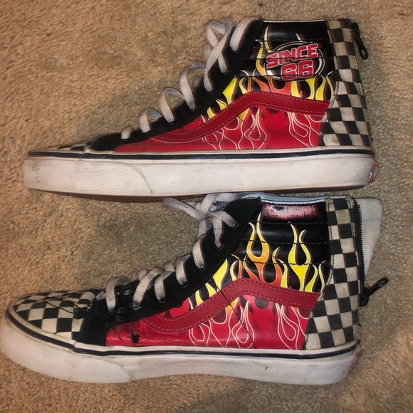 Flame Checkered Vans - Picture 5 of 6